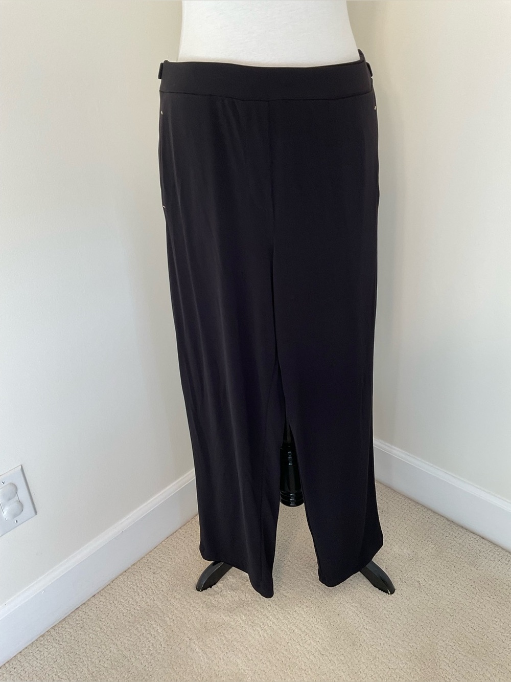 Susan Graver Women's Black Pull-On Jogger Pants